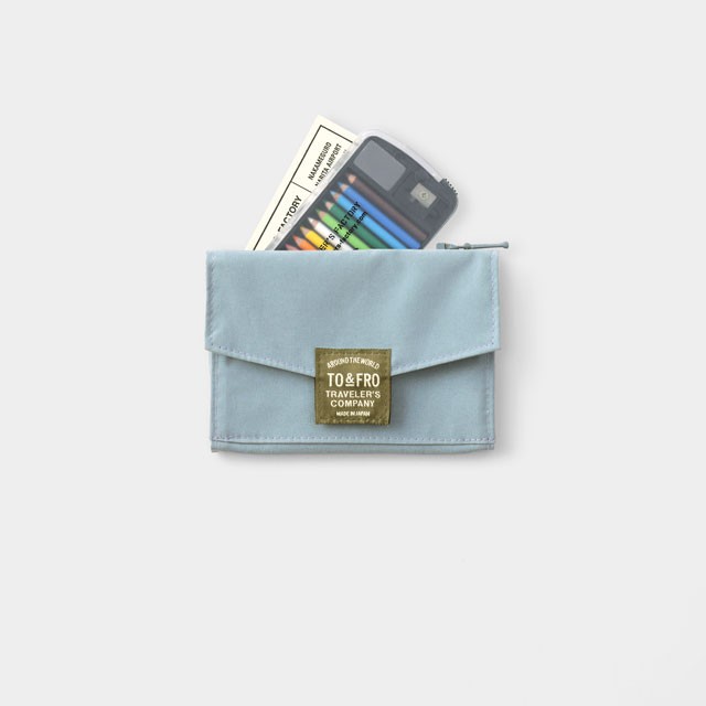 Traveler’s Company TO&FRO Passport Size Zipper Case Blue Gray Japan