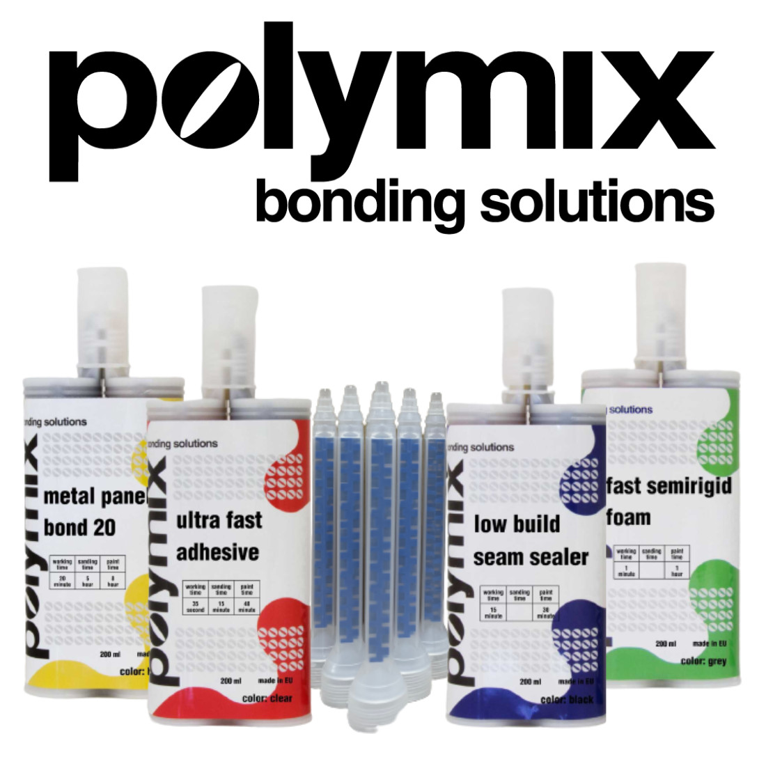 Polymix Ultra Fast Automotive Clear Plastic Repair and Adhesive Cartridge