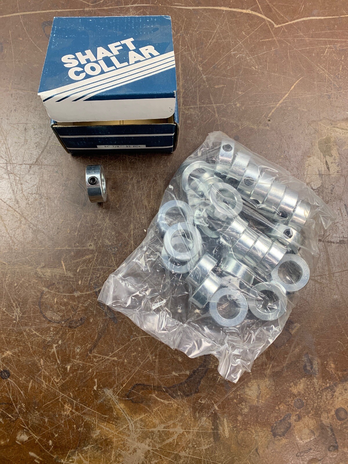 (25pcs) 7/8″ Inch Solid Shaft Stop Collar – Zinc Plated – Set Screw – SC 7/8″