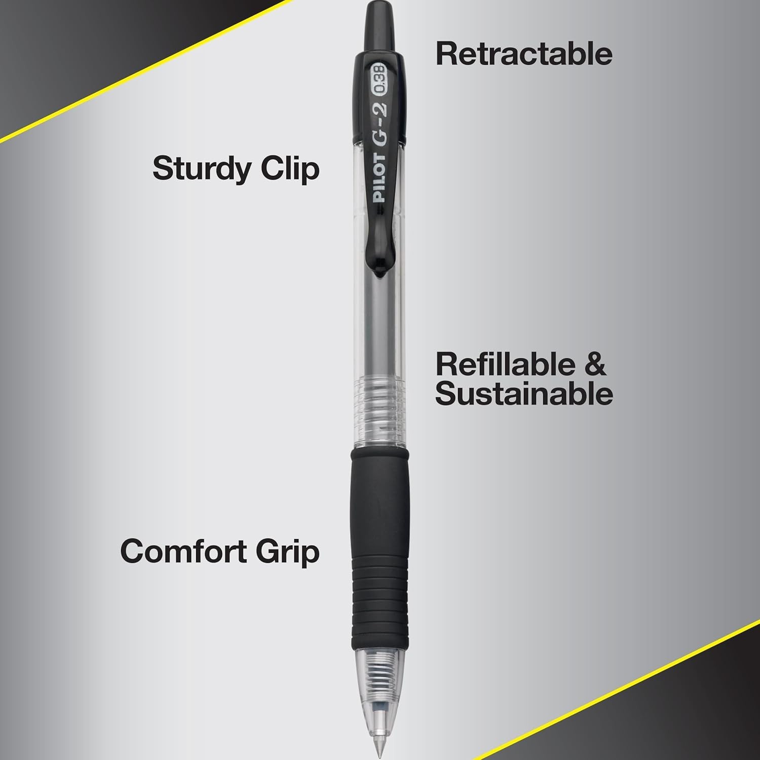 Pilot, G2 Premium Gel Roller Pens, Ultra Fine Point Gel Pens 0.38 Mm, Pack of 12