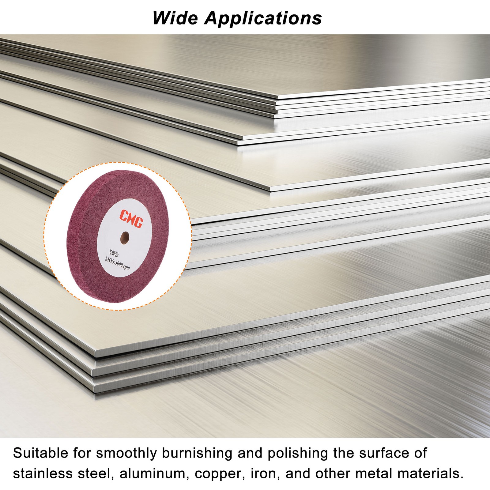 200x25mm 320 Grit Non-Woven Polishing Red Nylon Wire Drawing Abrasive Flap Wheel