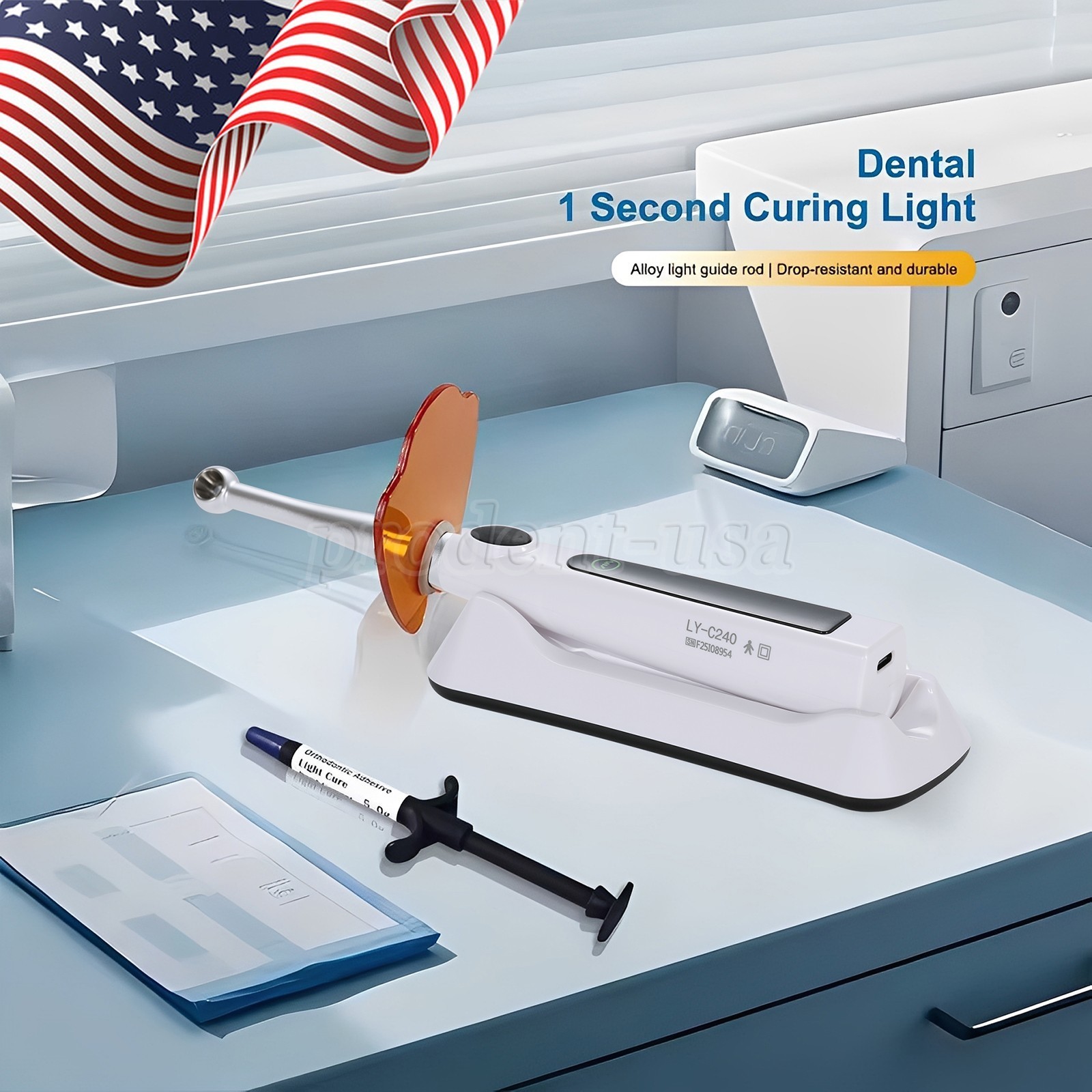 Dental Cordless LED Light Cure Lamp Metal Head 1S LED Curing Light Photopolymer