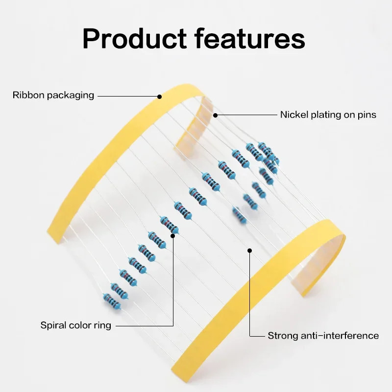 30 Values 1% 1/4W Metal Film Resistors Resistance Assortment Kit 10Ω~1M ohm US