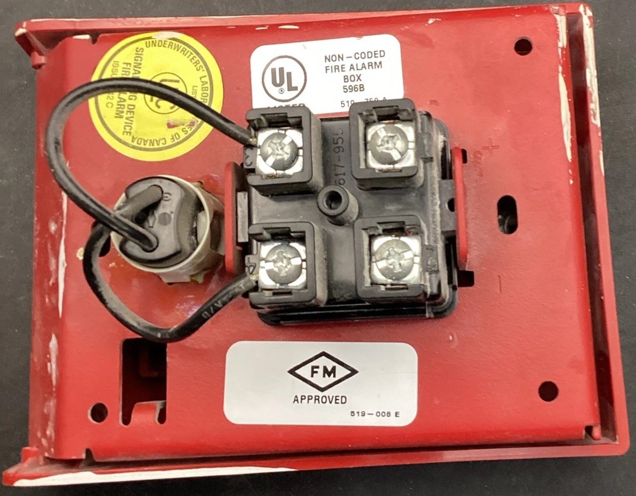 Simplex Red 596B Non-Coded Signaling Device Manual Fire Alarm No Key