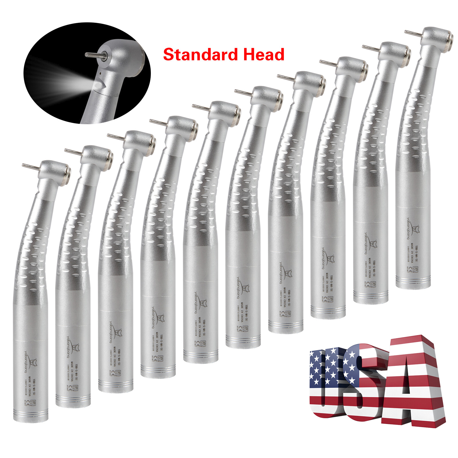 Dental Fiber Optic LED Handpiece Fast High Speed /LED Coupler 4/6Hole Fit KAVO