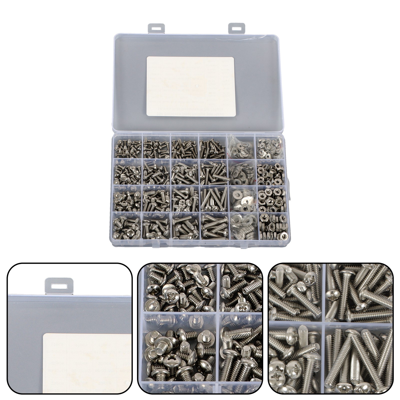 700Piece 4-40 to #10-24 Assortment, Phillips Pan Head Screws with Nuts Set