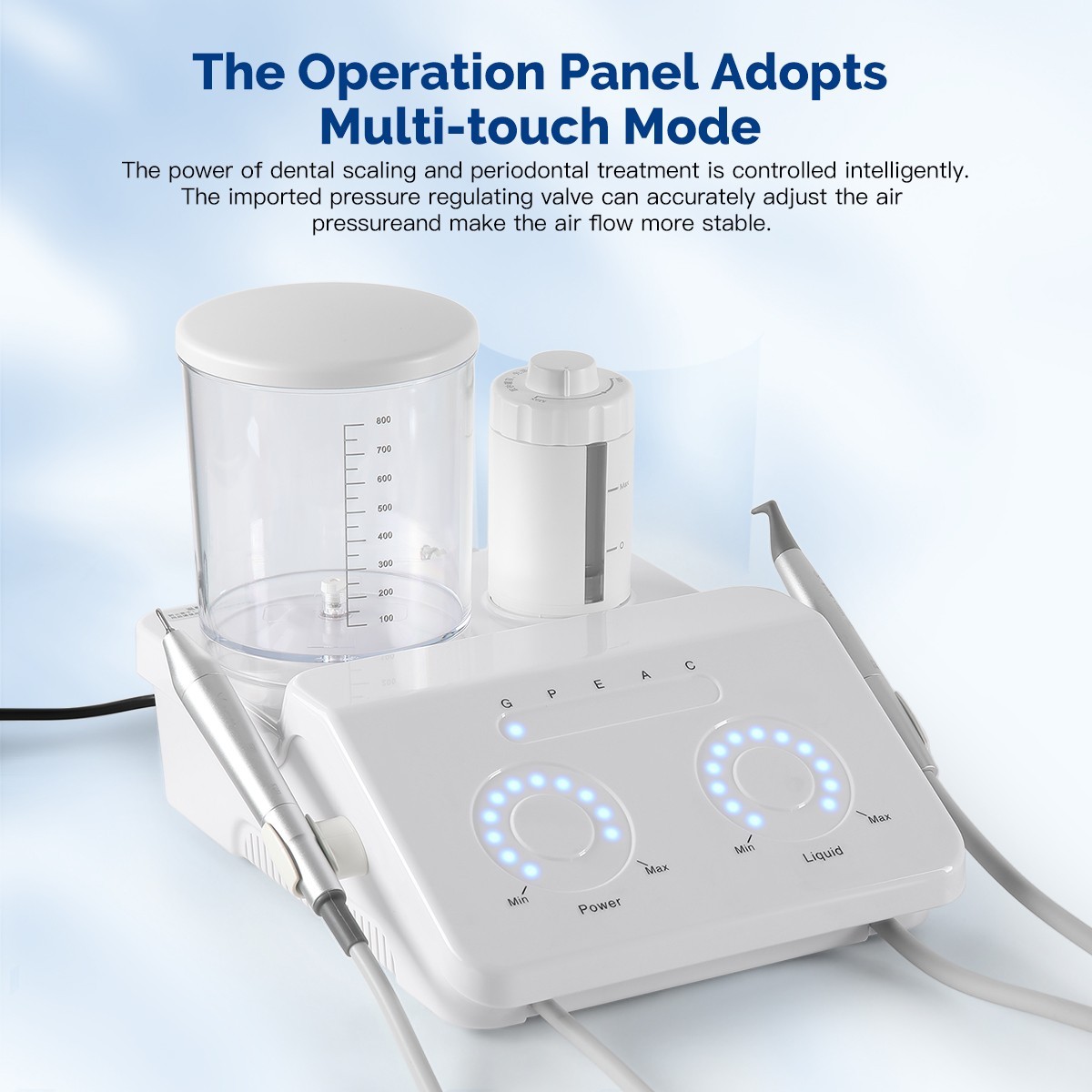 Dental Ultrasonic Scaler 30kHz Wireless Foot Switch Touch Panel Auto Tuning