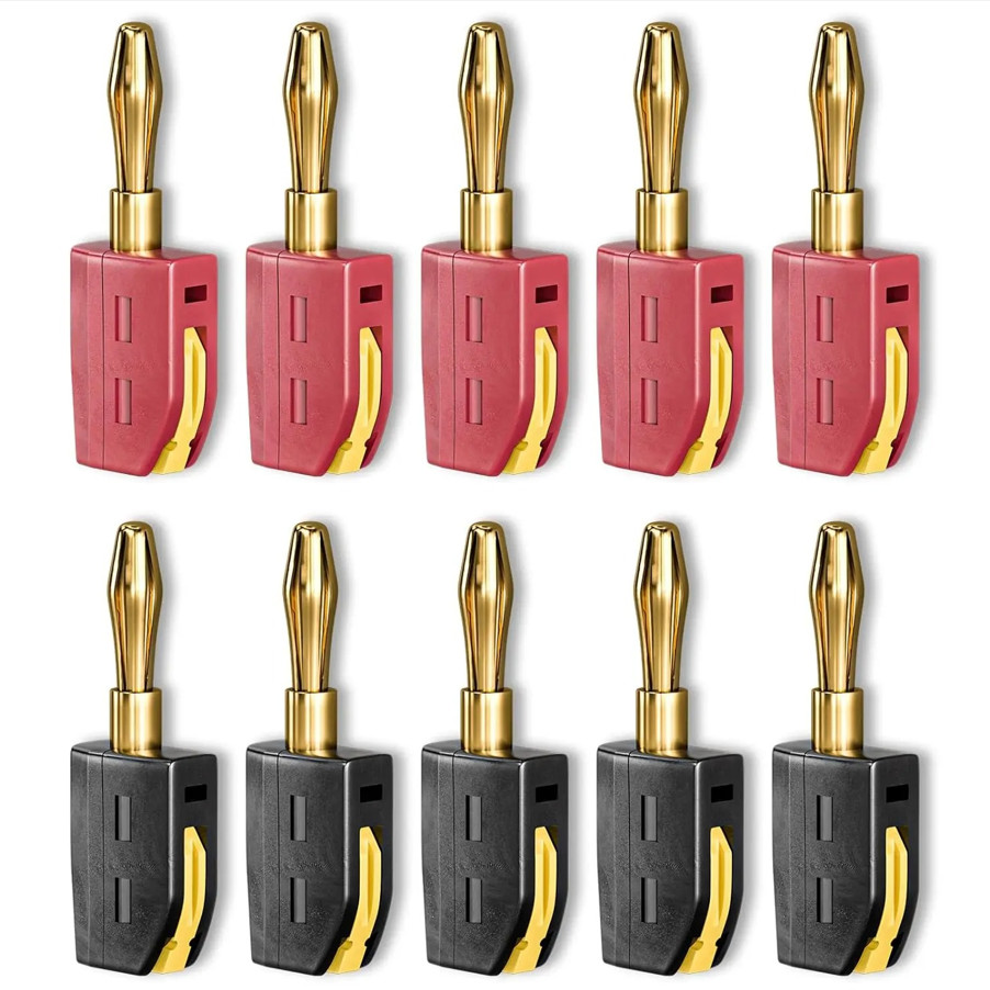 10pcs 4mm Gold Plated Banana Plug Connector High Current 32A – Banana Connector