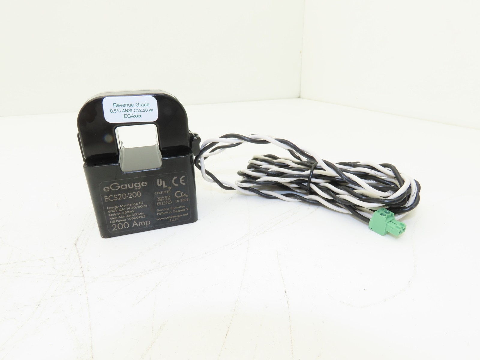 EGauge Systems ECS20-200 Current Transformer Split-Core CT 20mm 200A 600VAC