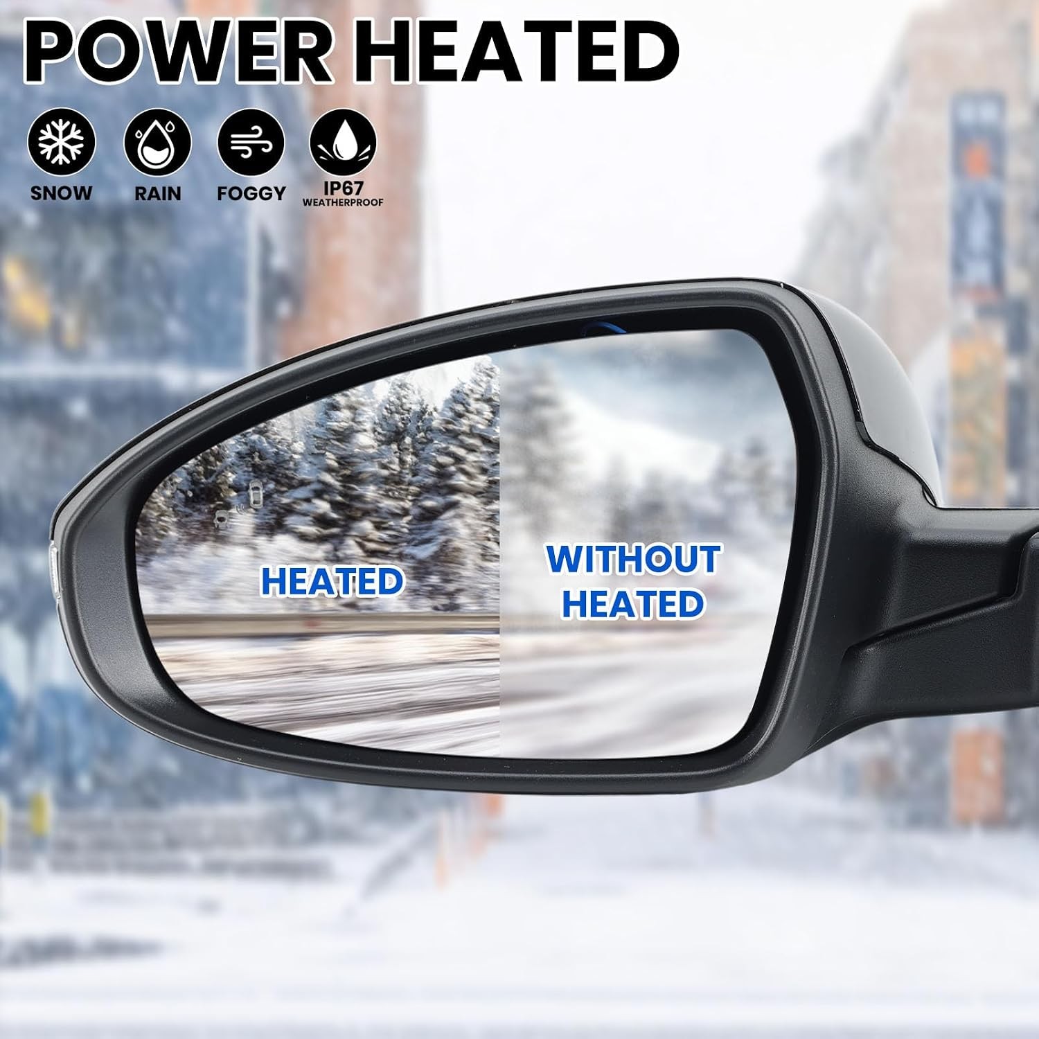 Left Driver Side Mirror Compatible with 2019 2020 2021 2022 2023 2024 Kia Forte