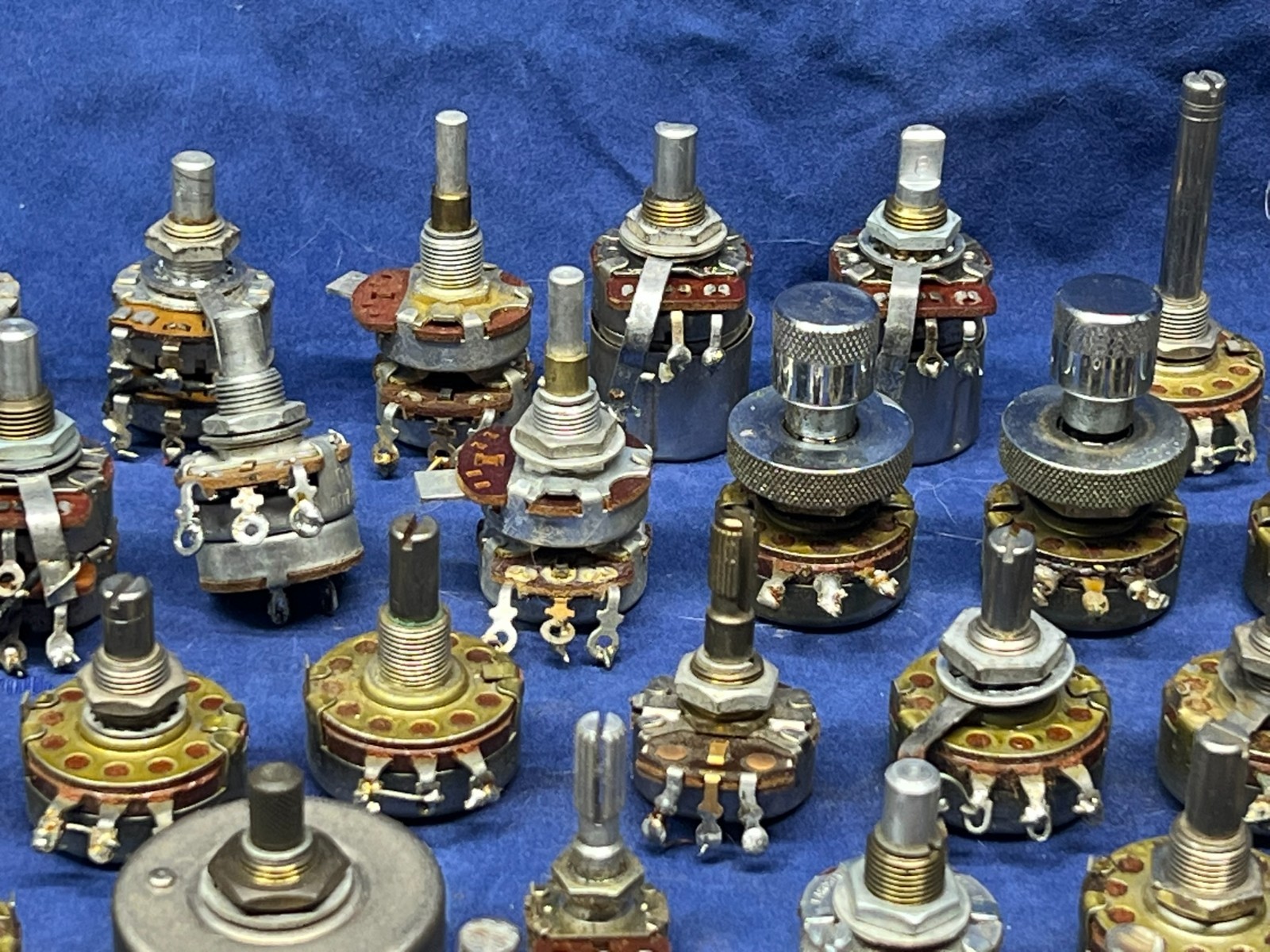 Variable Resistors ~ Assorted vintage potentiometers ~ Used & untested x 64