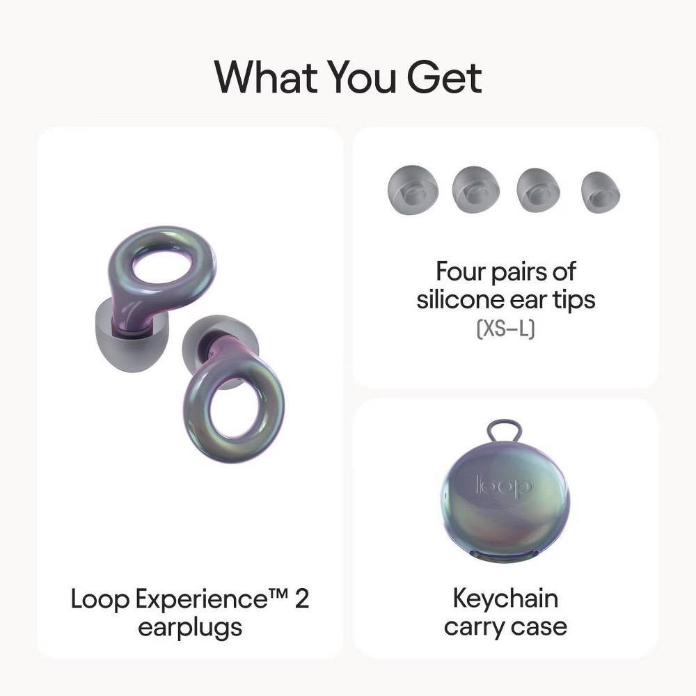 Loop Experience 2 Earplugs for Live Events Concerts Festivals and Night Outs