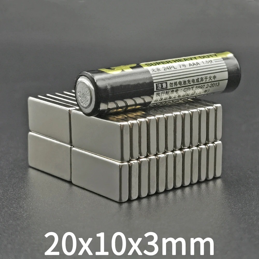 10/20pcs Super Strong Block Fridge Magnets Rare Earth Neodymium 20mm X 10mm X 3m