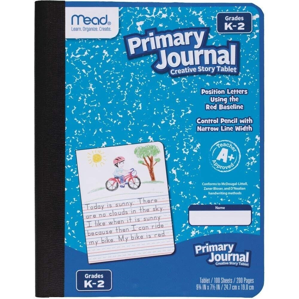 New ! Mead Primary Journal, 7.5″ x 9.5″, Half Page Ruled, 100 Sheets Per Book