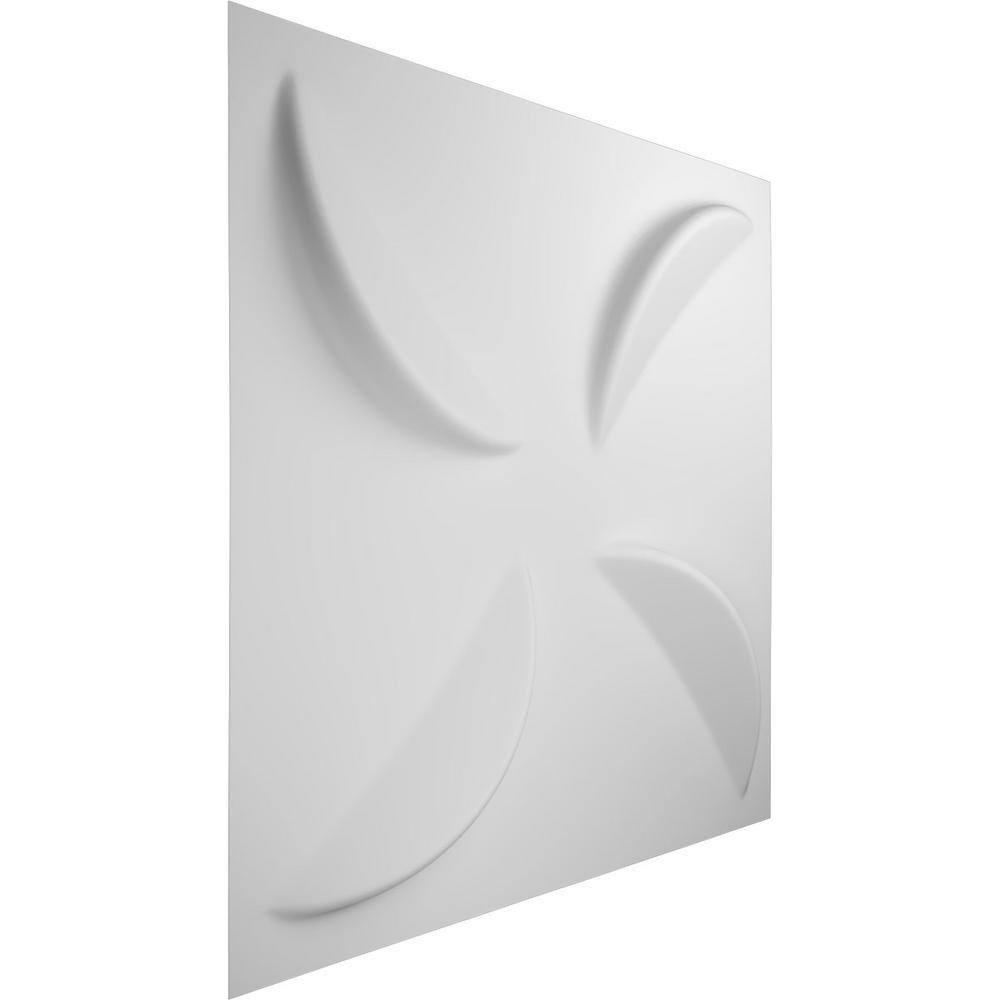 Pinwheel White 1 In. X 1-3/5 Ft. X 1-3/5 Ft. White PVC Decorative Wall Paneling