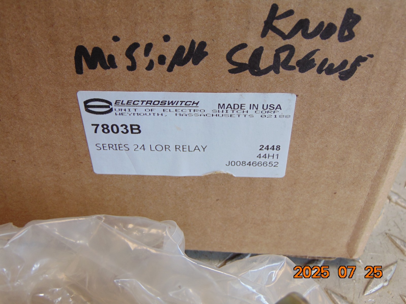ELECTROSWITCH 7803B SERIES 24 LOR RELAY see description