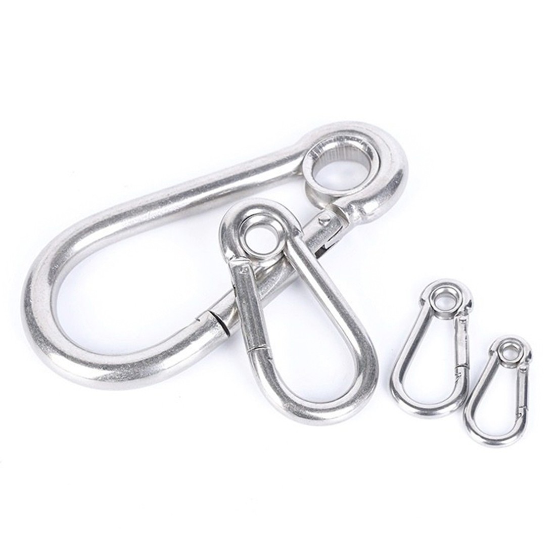 V4A Stainless steel Spring Snap clip Carabiner Clip Duty Key ring eyelet lock