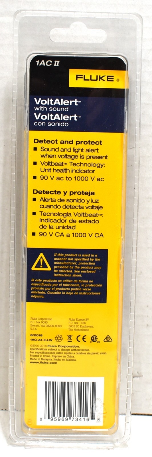 Fluke 1AC 2 II VoltAlert Non-contact 90~1000V AC Voltage Detector Tester