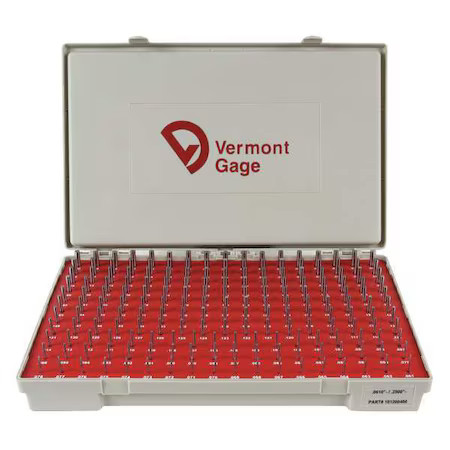 Vermont Gage 101200400 Pin Gage Set, Minus, Class Zz, 190 Pcs