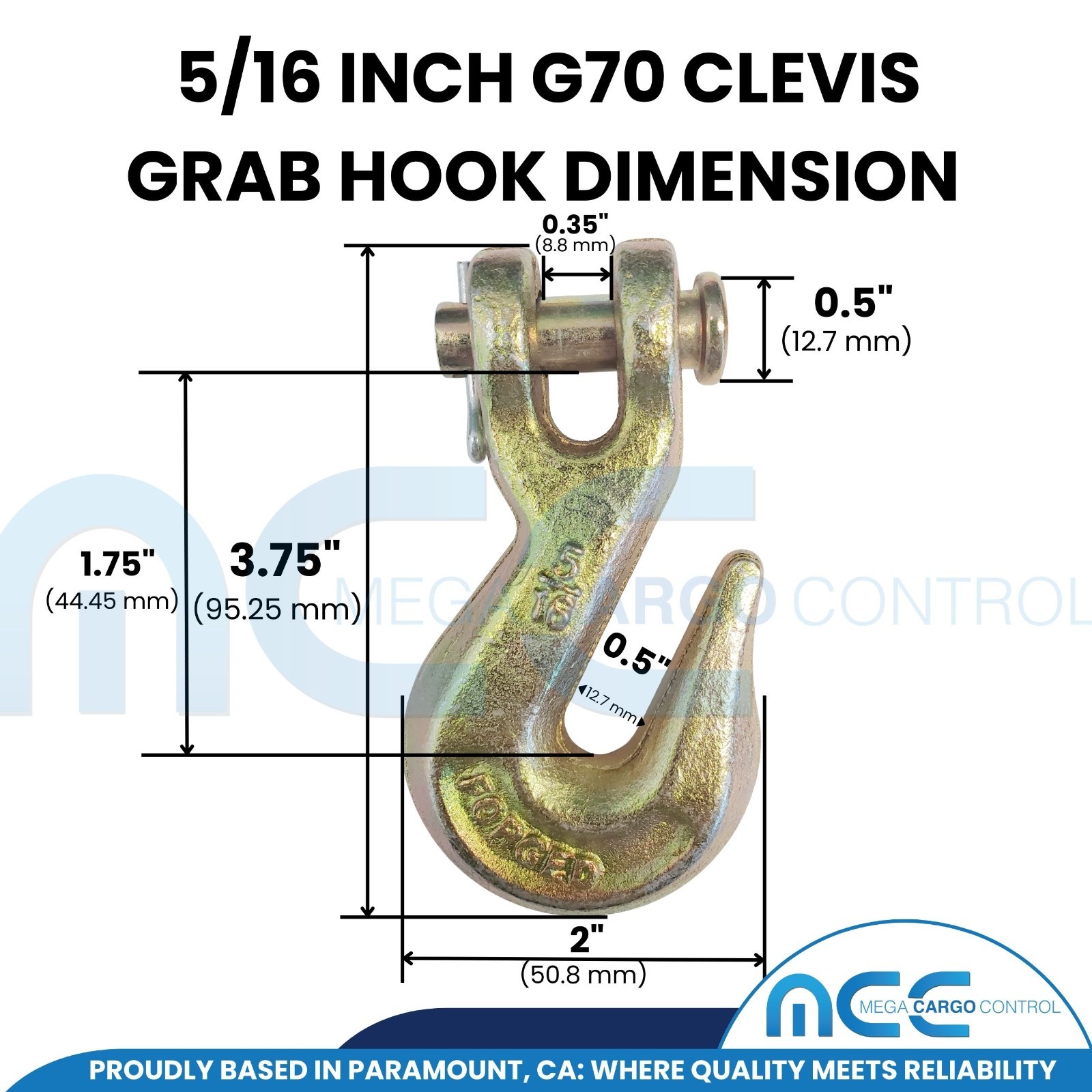 G70 Heavy Duty 5/16″ 3/8″ 1/2″ x 20′ Tow Chain Binder Flatbed Trailer Transport