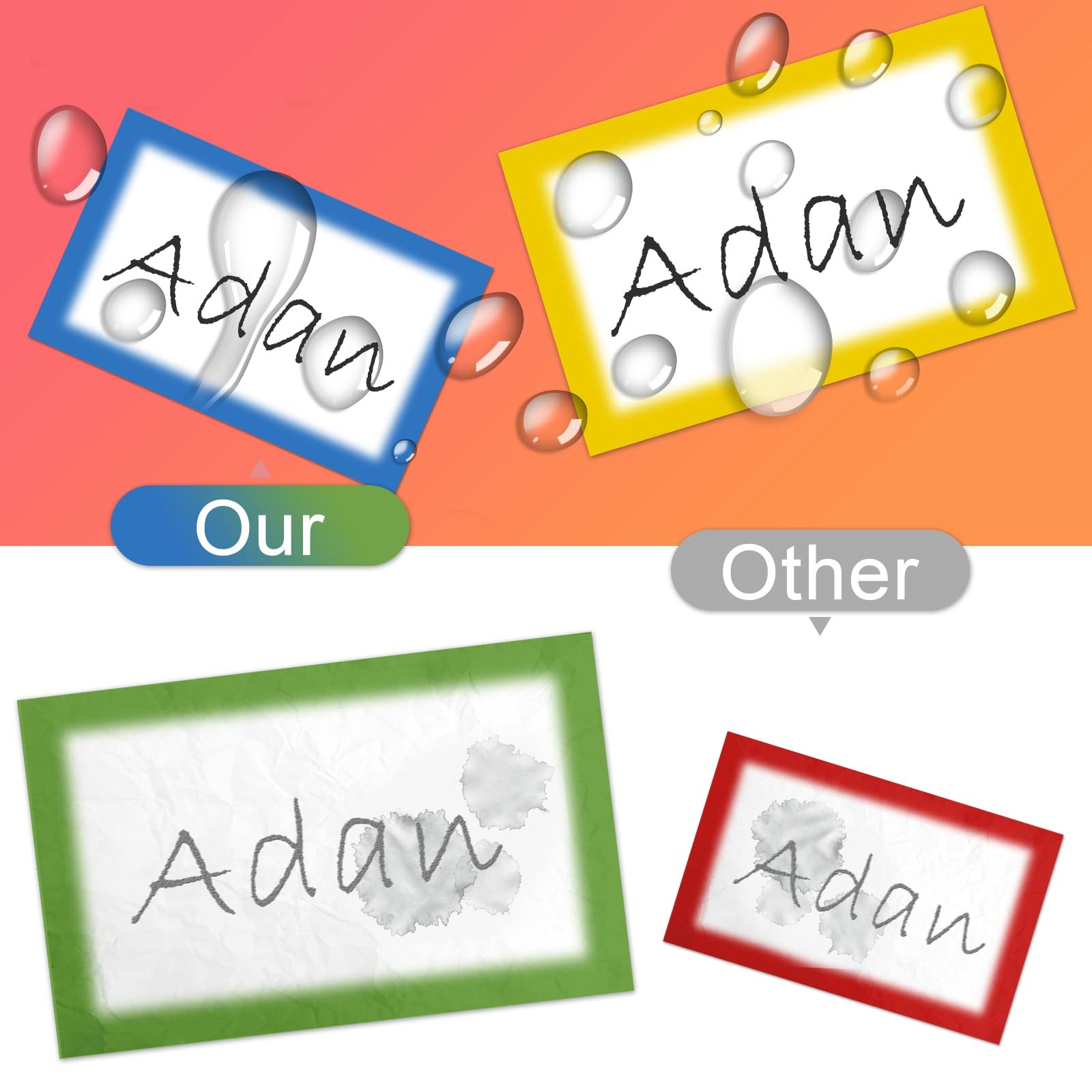 MFLABEL® Colorful Plain Name Tag Labels – 200 Stickers, 3.5 x 2.25 Inch, Colorfu