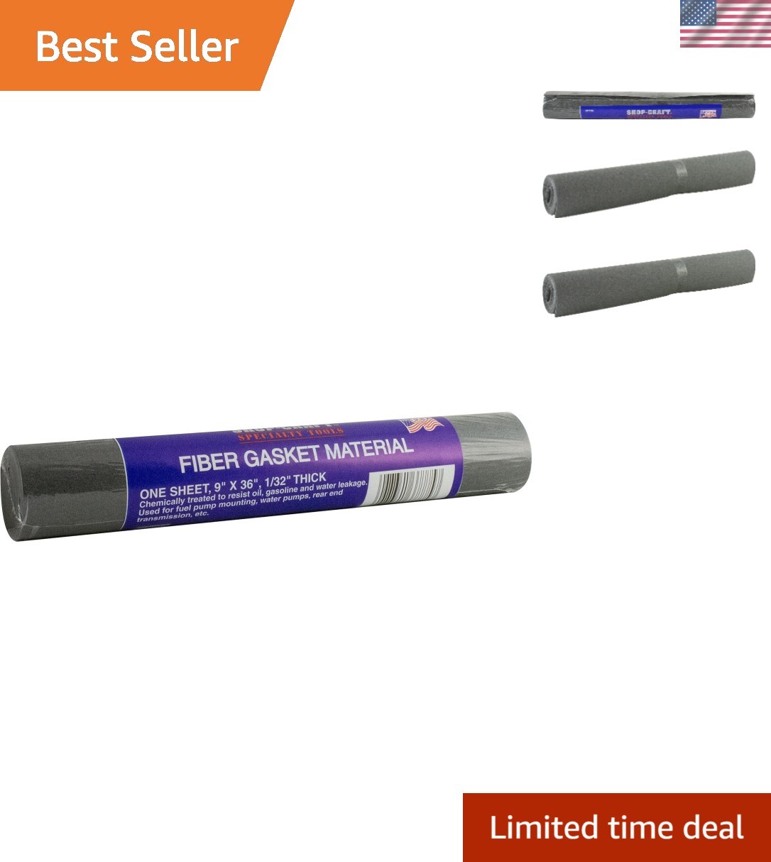 Versatile Fiber Gasket Material – 9″ x 36″ Sheet for Plumbing and Automotive