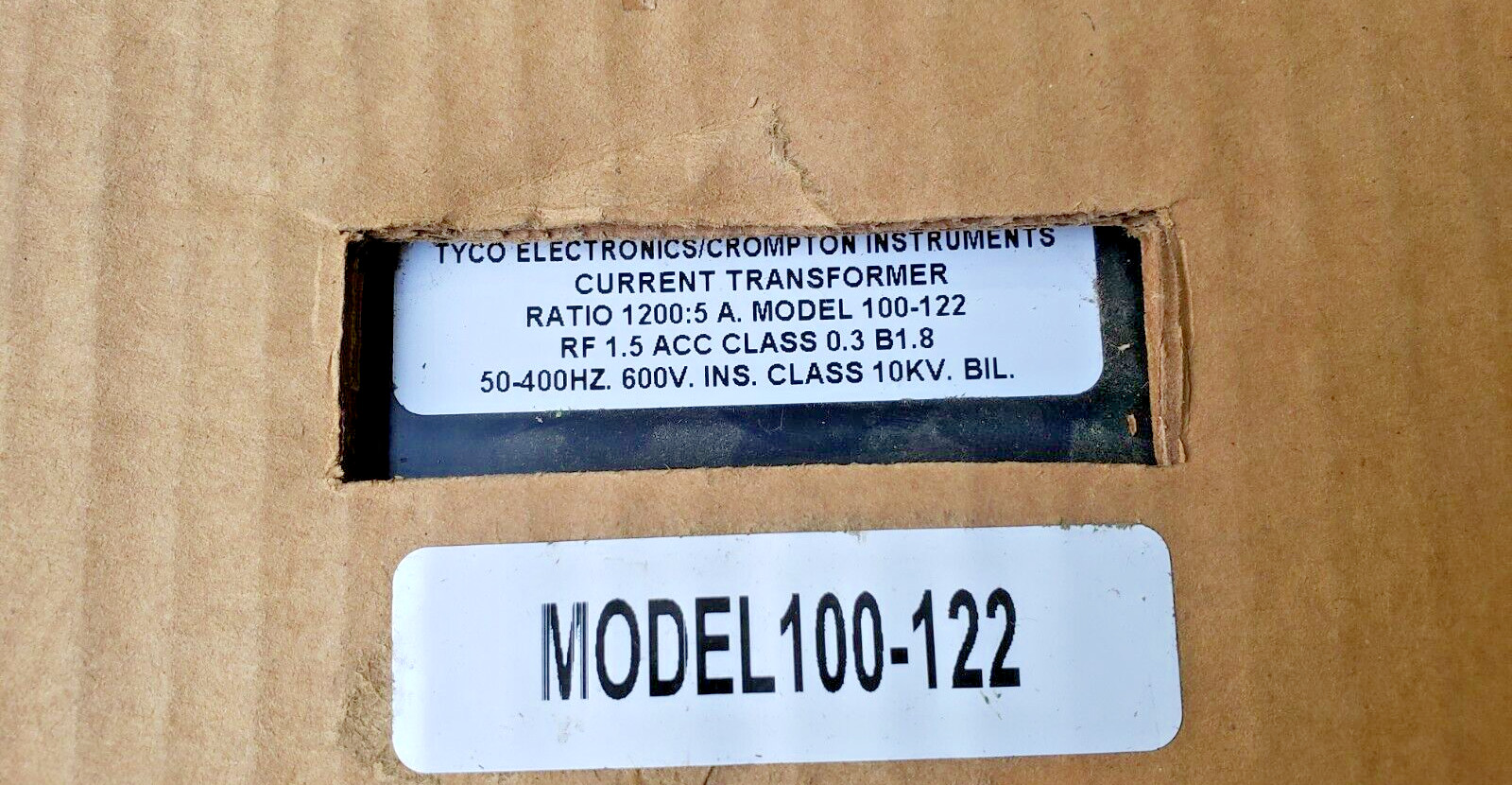 TYCO 100-122, 100122 Ratio 1200:5 A CURRENT TRANSFORMER 10KV. BIL. (Brand New)
