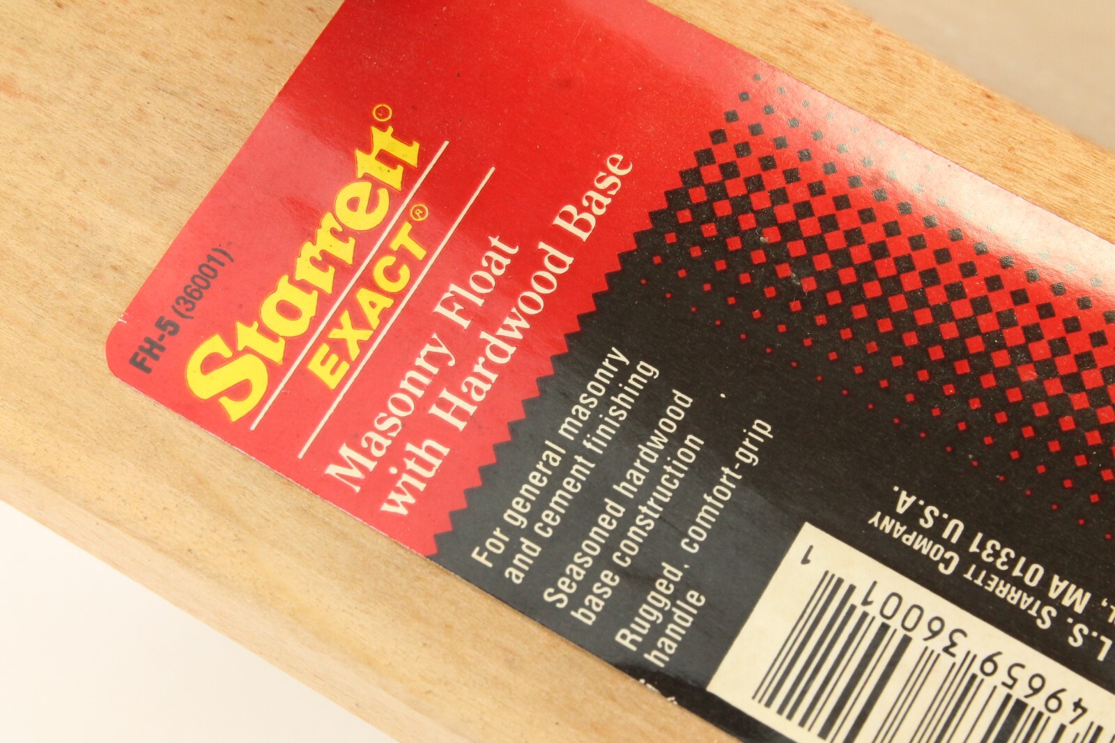 Starrett Exact Comfort Grip Handle Hand Float Masonry Tool USA 12″ x 5″ Hardwood