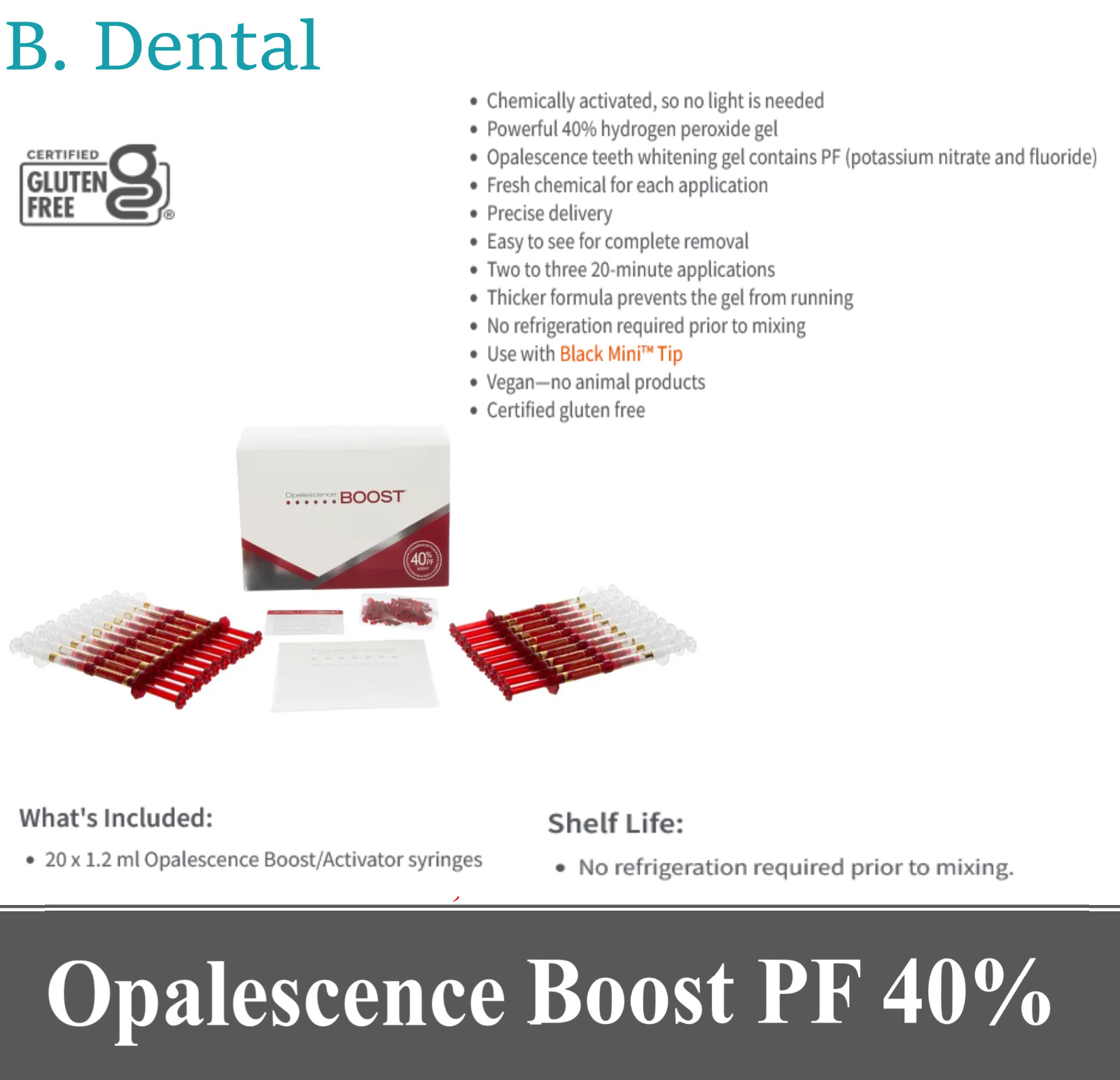 Ultradent Opalescence Boost 40% Tooth Whitening Intro Dental Kit 20/Bx x 1.2mL