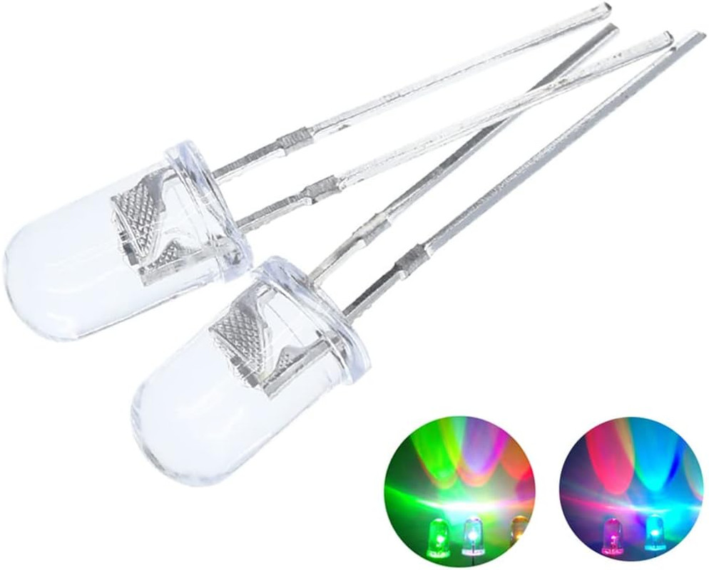 100Pcs 5Mm RGB Multicolor Slow Flashing LED Diode, Multi-Color Blinking Chang…