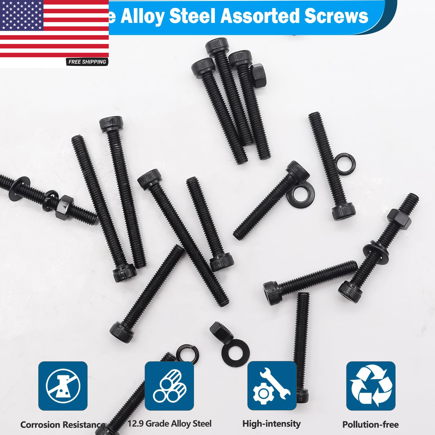 2284PCS Metric Screws & Flange Bolt Assortment,Nuts and Bolts Assortment Kit M2/