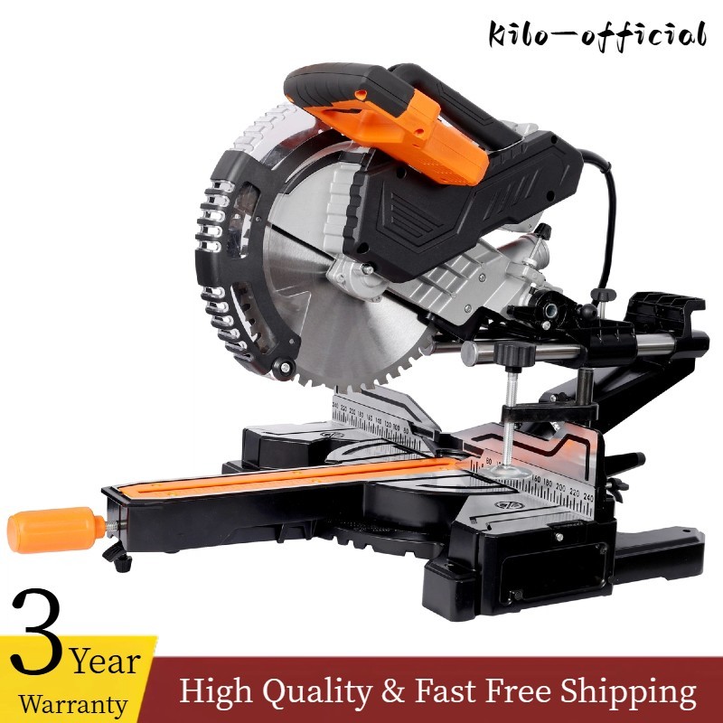 Sliding Compound Miter Saw 10-In Blade 15 Amp Motor Corded Double Bevel 48-Tooth