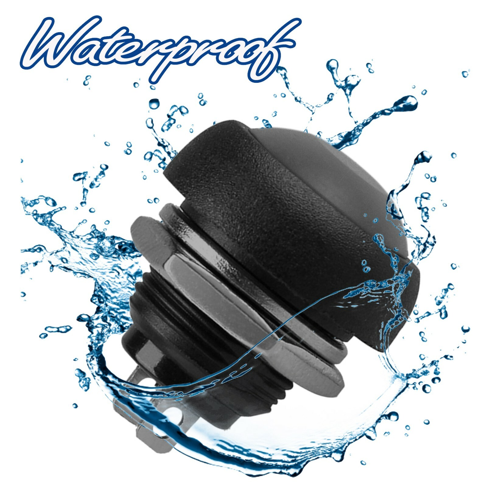5X Black M4 12mm Waterproof Momentary ON/OFF Push Button Round SPST Switch