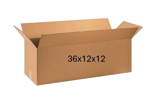 ULINE S-4418 36″ x 12″ x 12″ CARDBOARD BOX – 200 lb – LOT OF 5