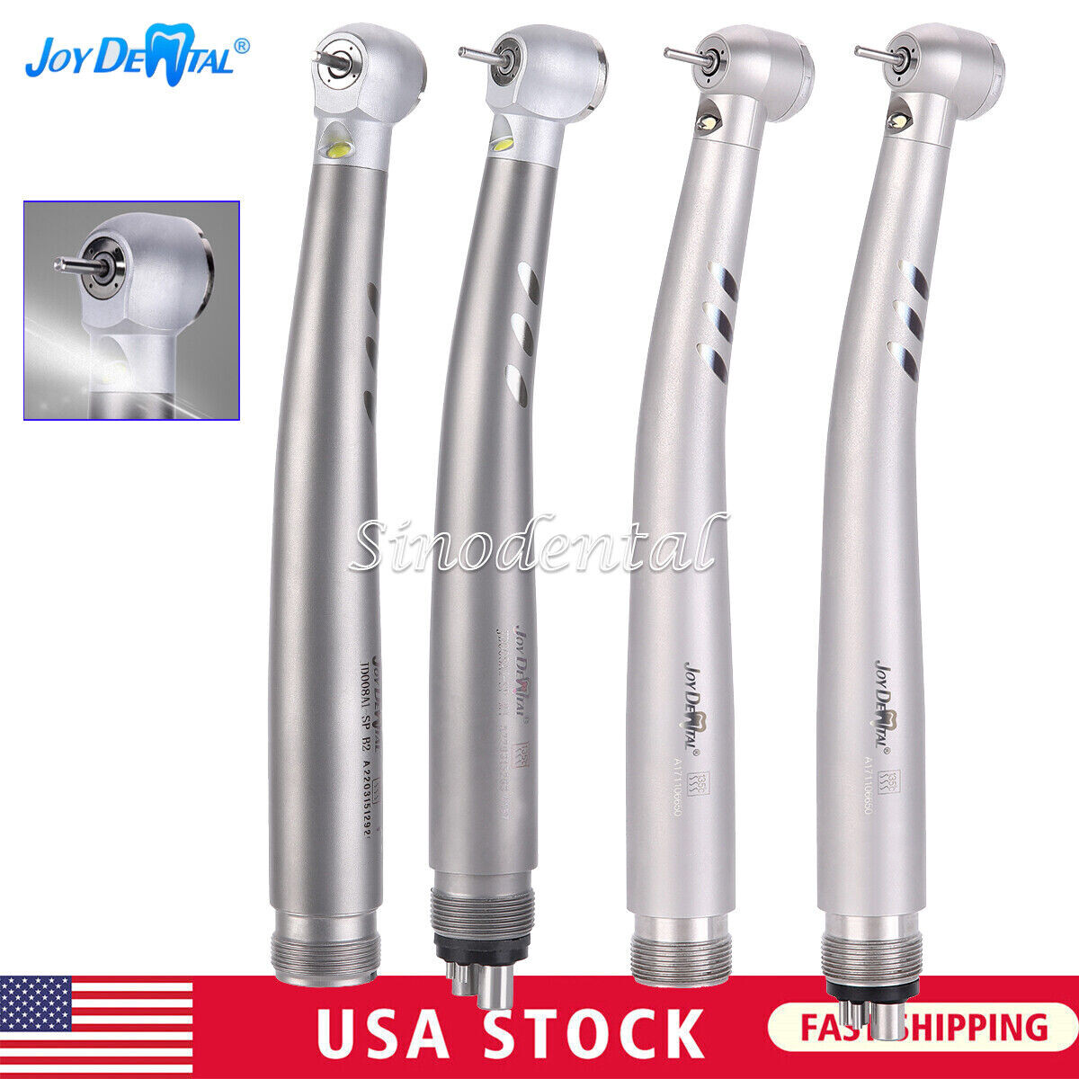 Dental E-generator LED High Speed Handpiece Fiber Optic 2/4Holes Push Button