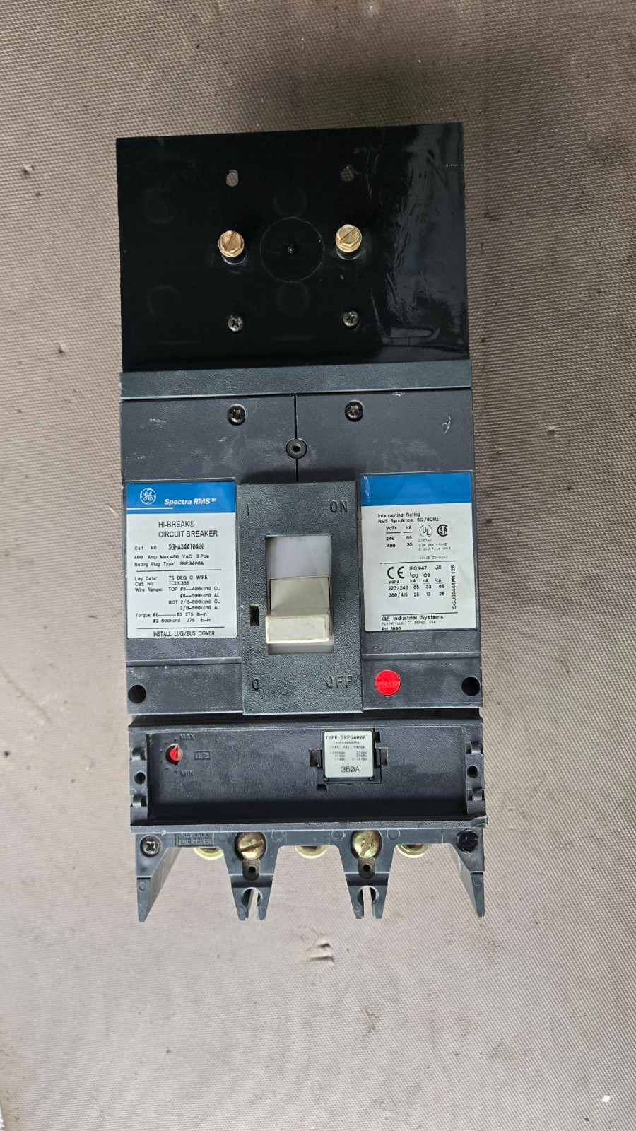 SGHA34AT0400 Circuit Breaker 400A 3P 480V