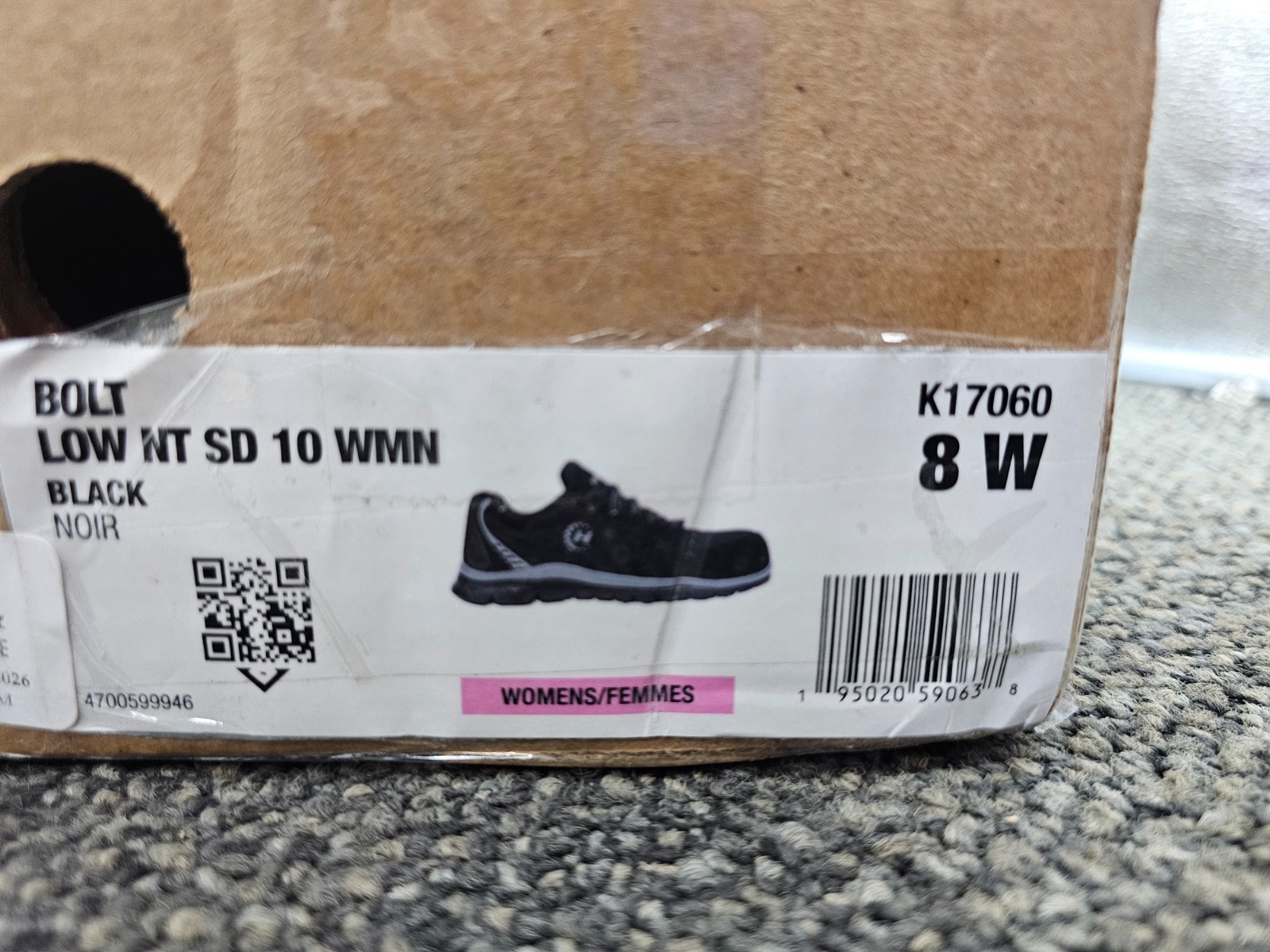 Hytest K17060 Women’s Bolt NT SD Women’s Safety Shoes Black Size 8 W