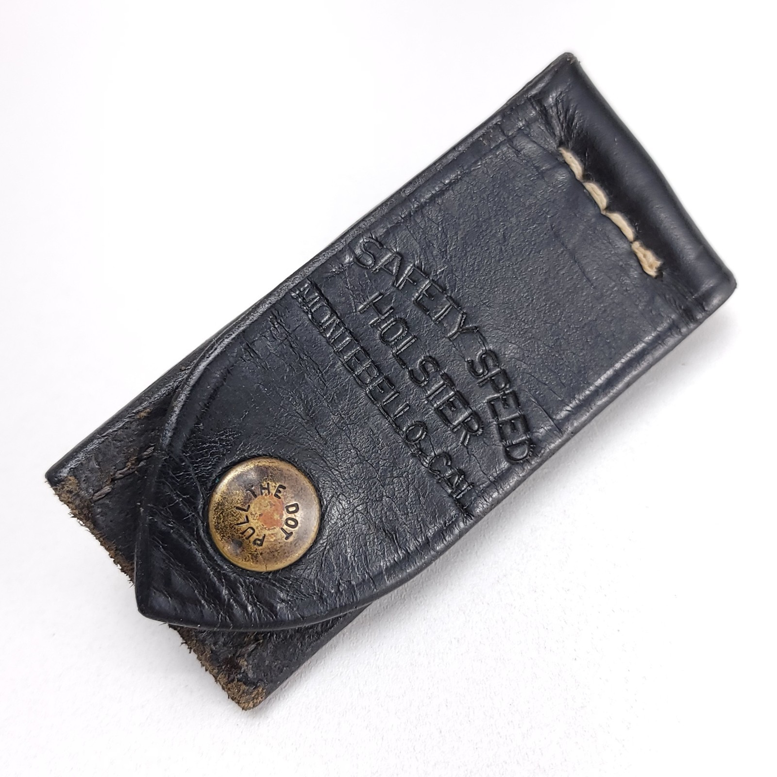 Vintage Safety Speed Black Basket Stamped Leather 3/4″ Pass-through