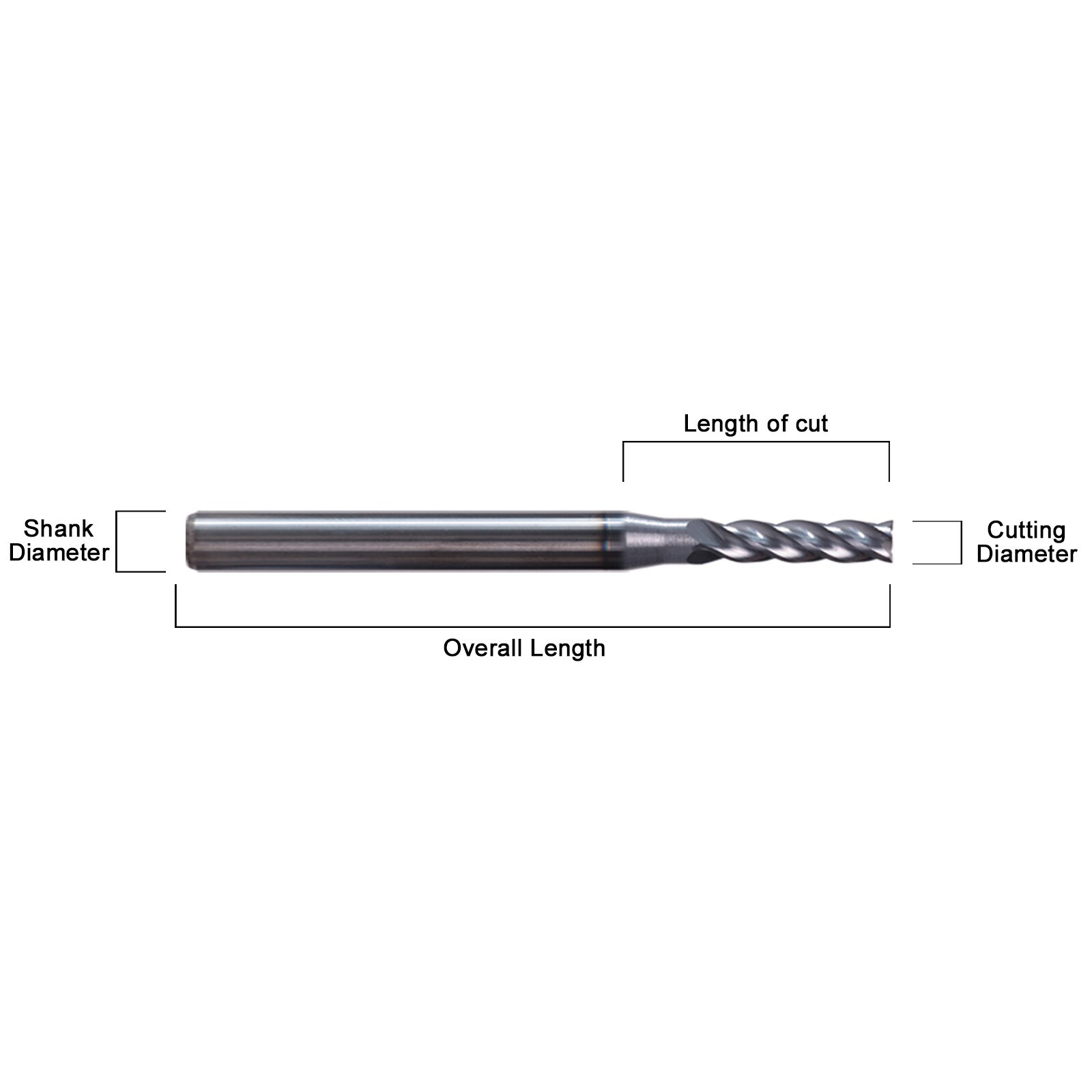 5 PCS 4 Flute 1/16″ Carbide End Mill 1-1/2″ Overall Length -AlTiN Coated NEW