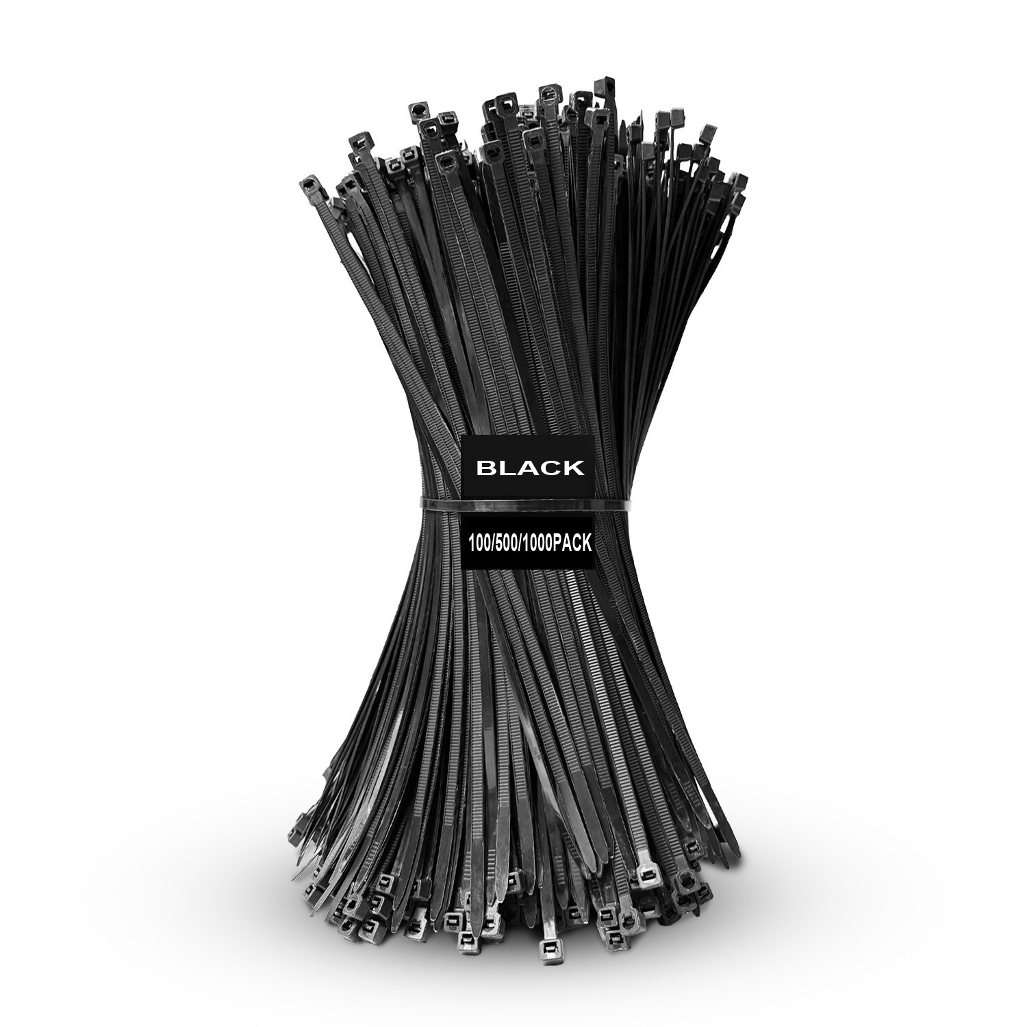1000PCS Nylon Universal Cable Heavy Duty Tie Buckle Self Locking Zip Ties Holder