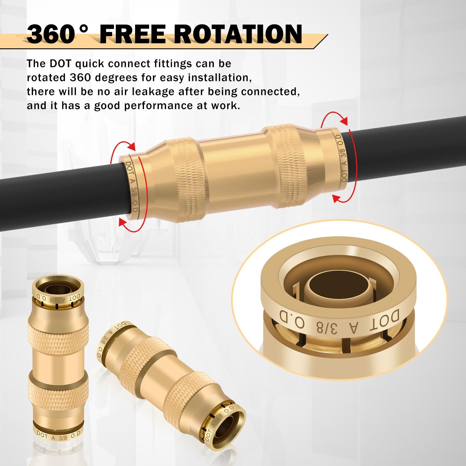 23 PCS Brass DOT Quick Connect Air Hose Fittings for Trucks & RVs