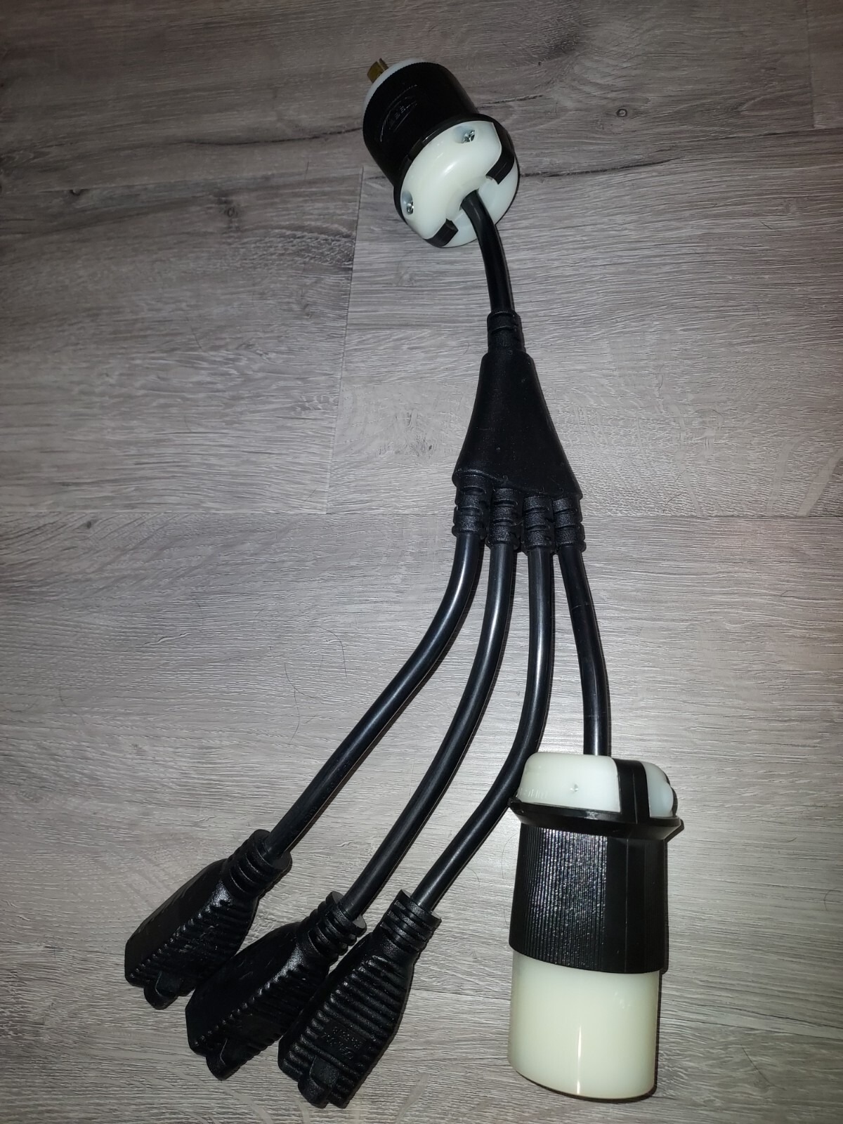 18 inch 1 to 4 Outlet Locomotive Refrigerator Adapter Splitter Cable Plug Cord
