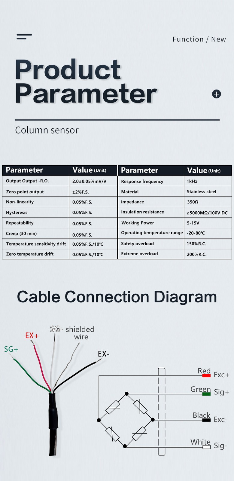 DAYSENSOR High Precision Load Cell Sensor,Micro Button Type for 3C Test（Z100）