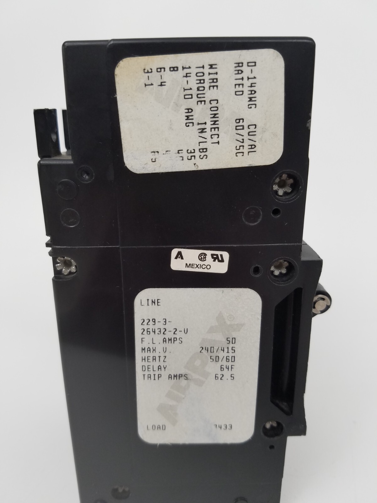229-3-26432-2-V Airpax 50 Amp Circuit Breaker 415V *NEXT DAY OPTION*