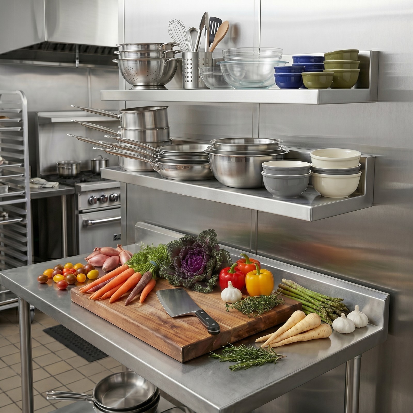 30 in. Stainless Steel Wall Shelf (2 Pack) – 30 in. x 8.6 in. x 3.5 in.