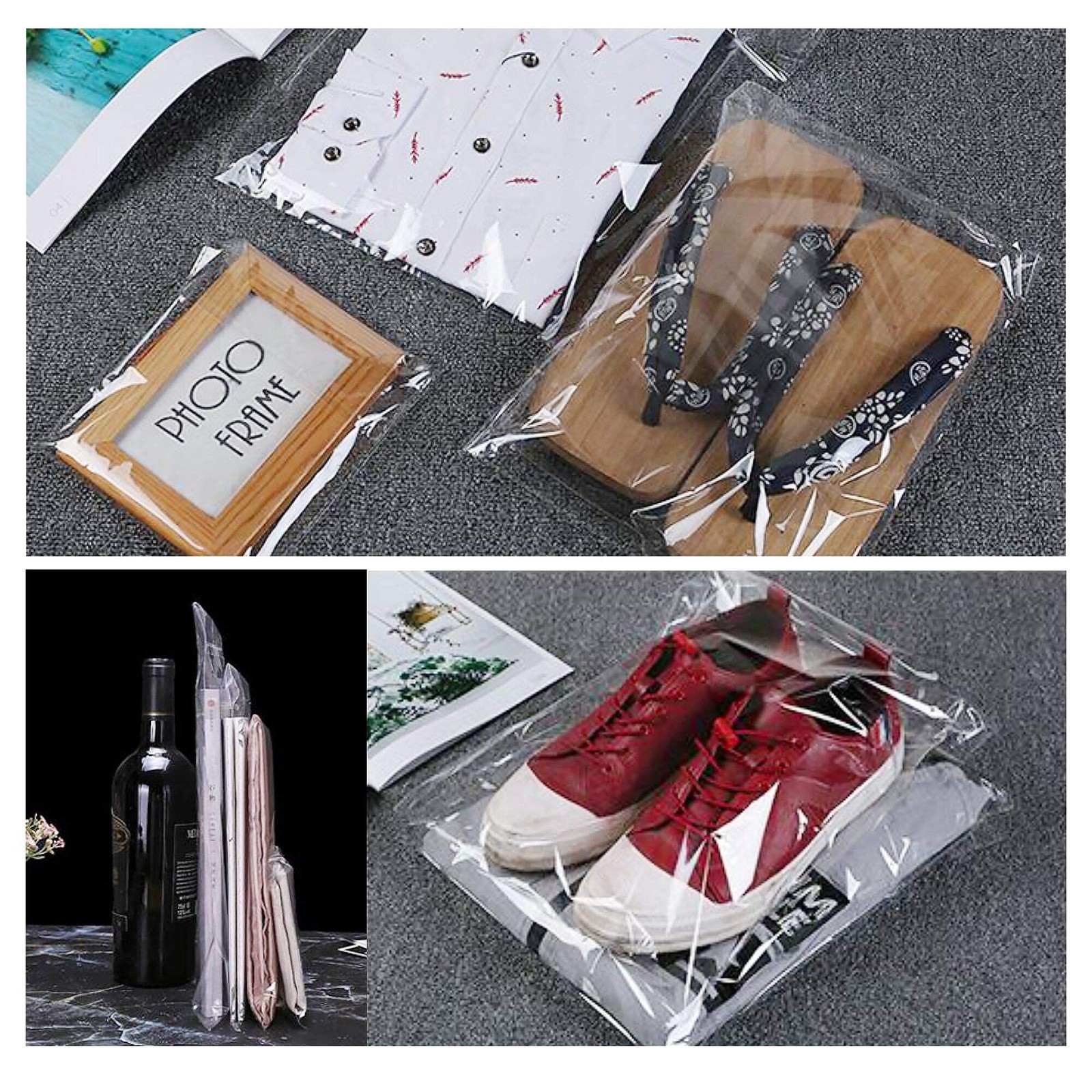 18X24 Clear Cellophane Bags 100Pcs Large Self Sealing Cello Bags Self Adhesive P
