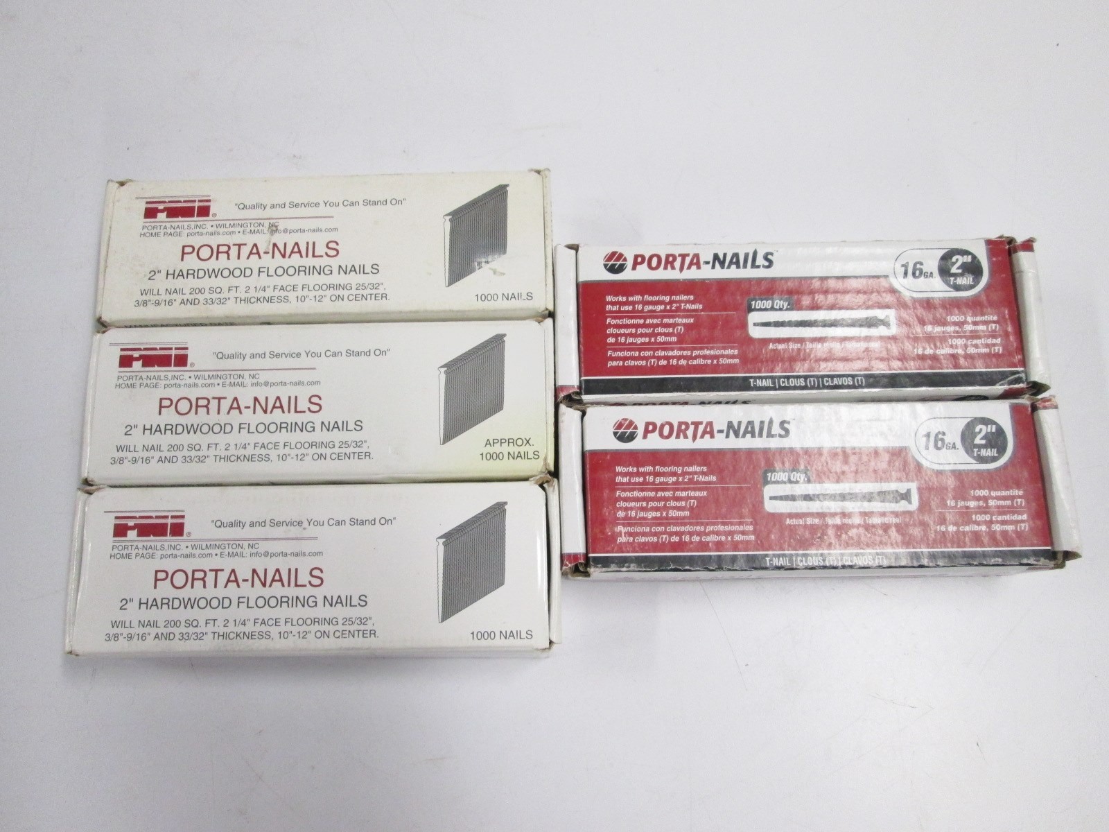 PORTA-NAILS 2″ Hardwood Blind Nail Wide T-Head for Flooring Nailer USA 1000/Box