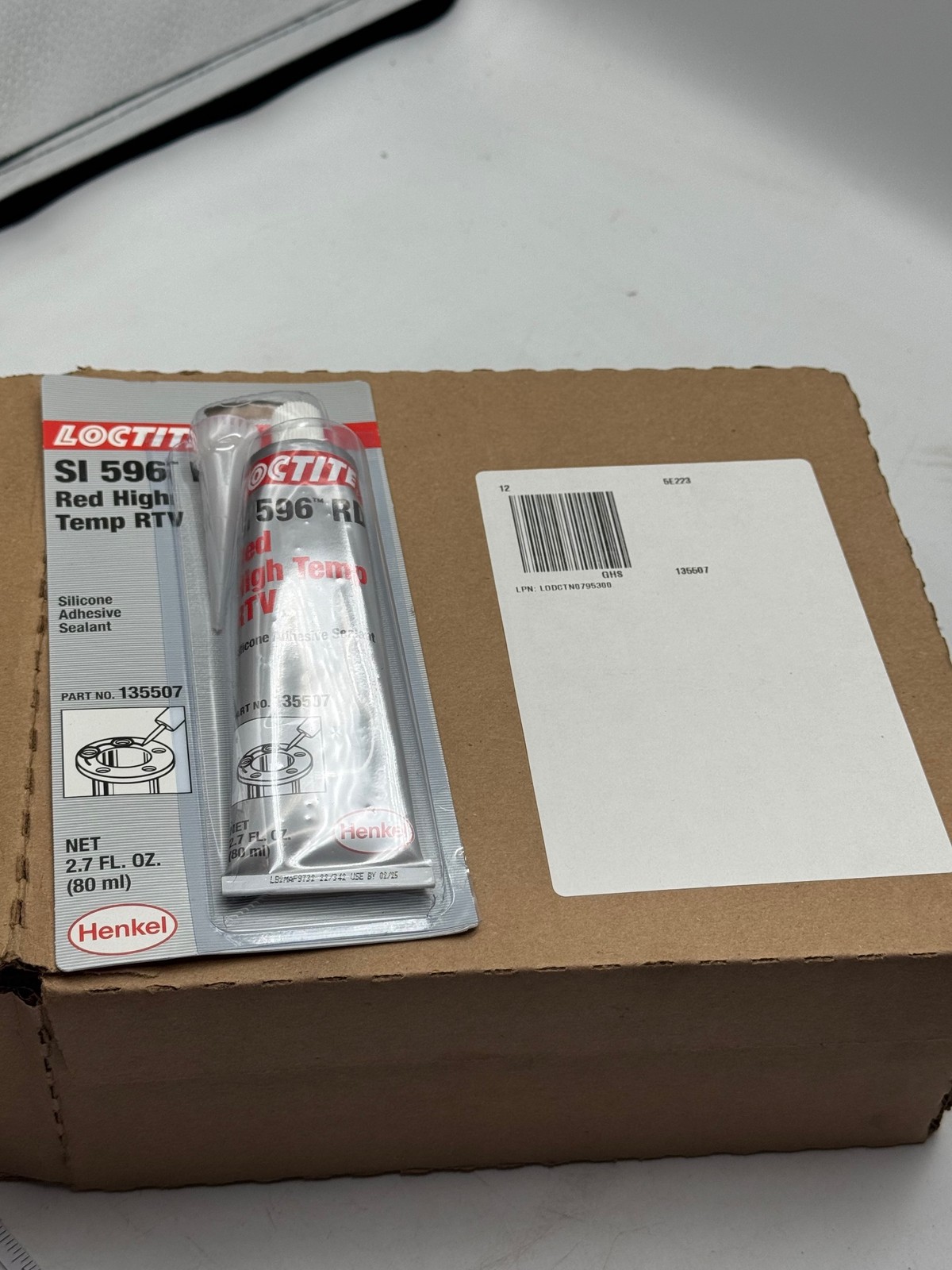 Loctite SI 596 Red High Temp RTV Silicone Sealant 2.7oz 80ml Henkel Tube (12PK)