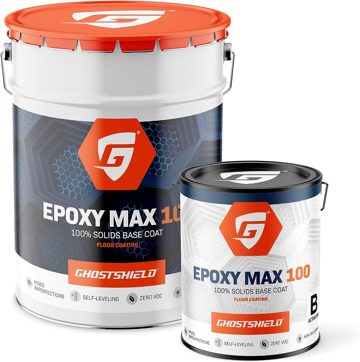 Ghostshield Epoxy Max 100-3 Gallon Kit -100% Solids Epoxy Floor Kit: Epoxy Resin