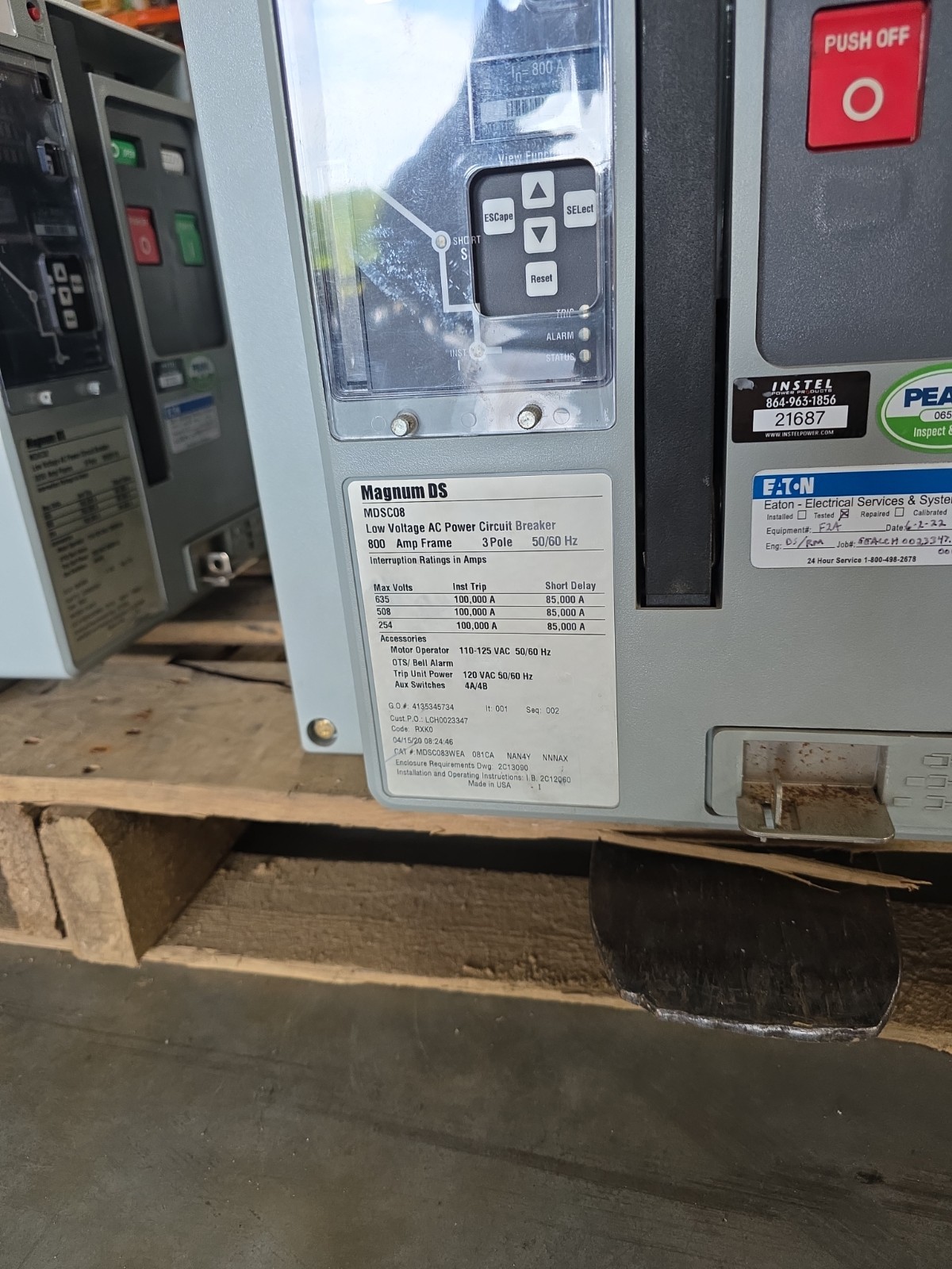 EATON Magnum DS MDSC08 Breaker 800 Amp w/ 11ARMLSI Digitrip